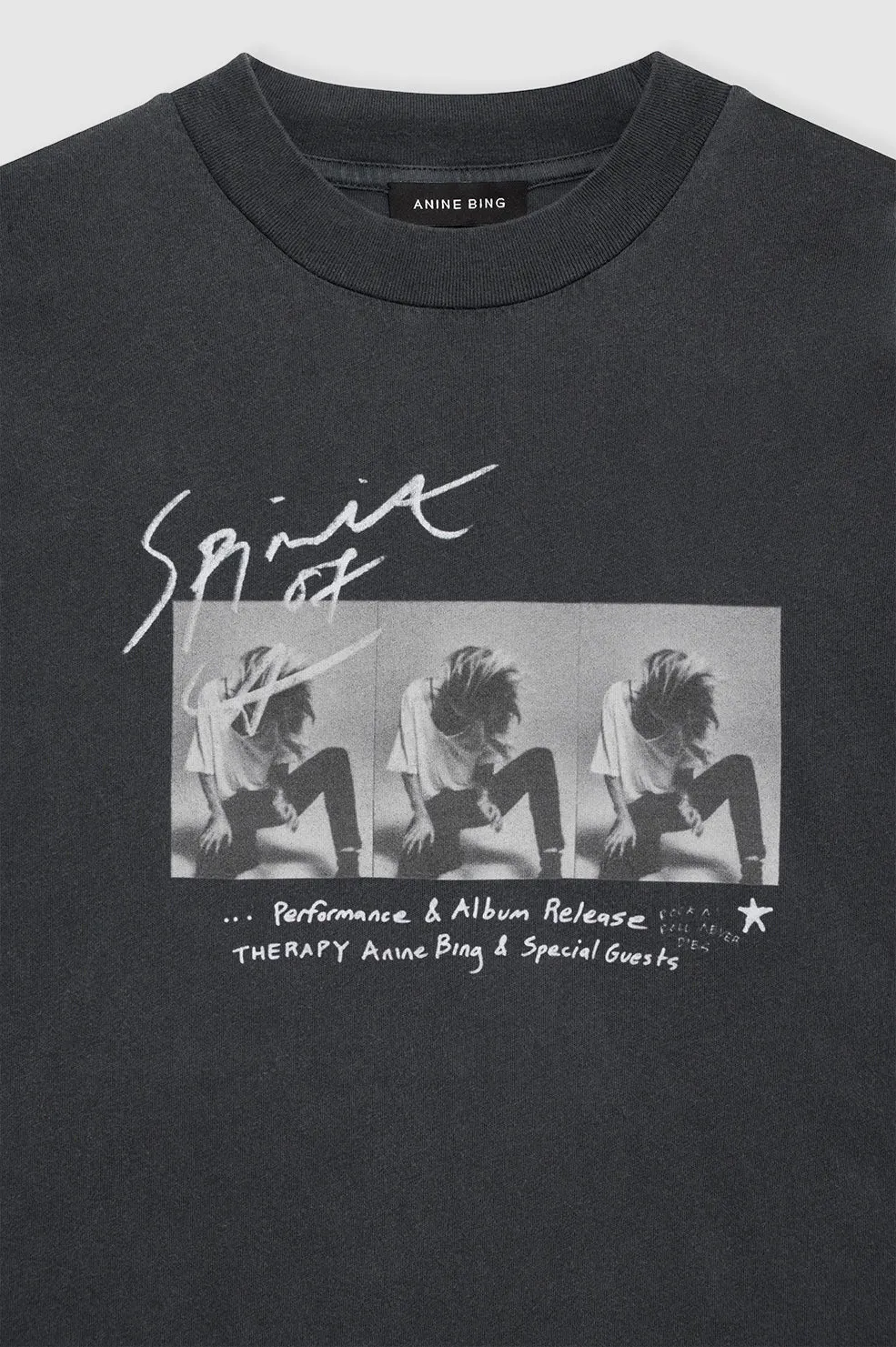 Anine Bing Ashton Tee Concert in Washed Black
