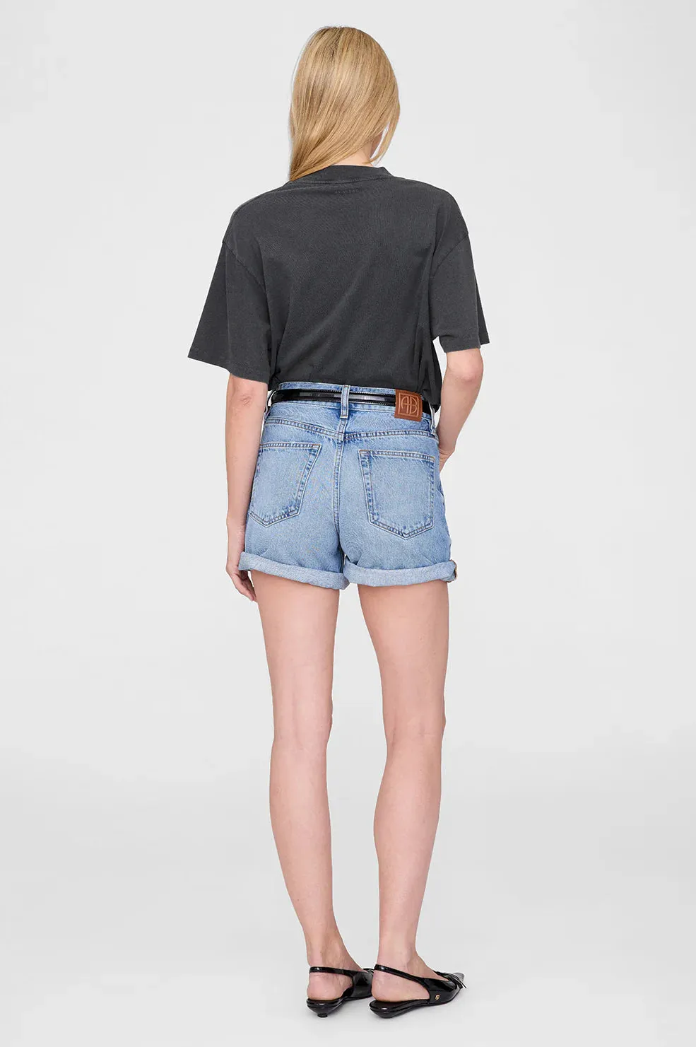 Anine Bing Ashton Tee Concert in Washed Black