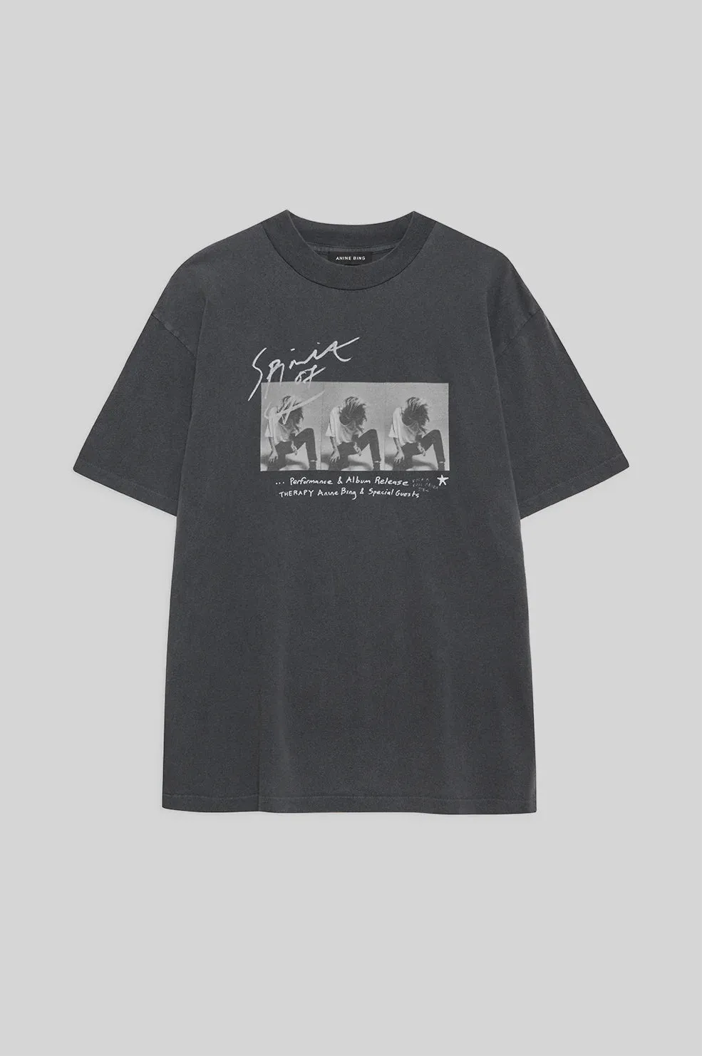 Anine Bing Ashton Tee Concert in Washed Black