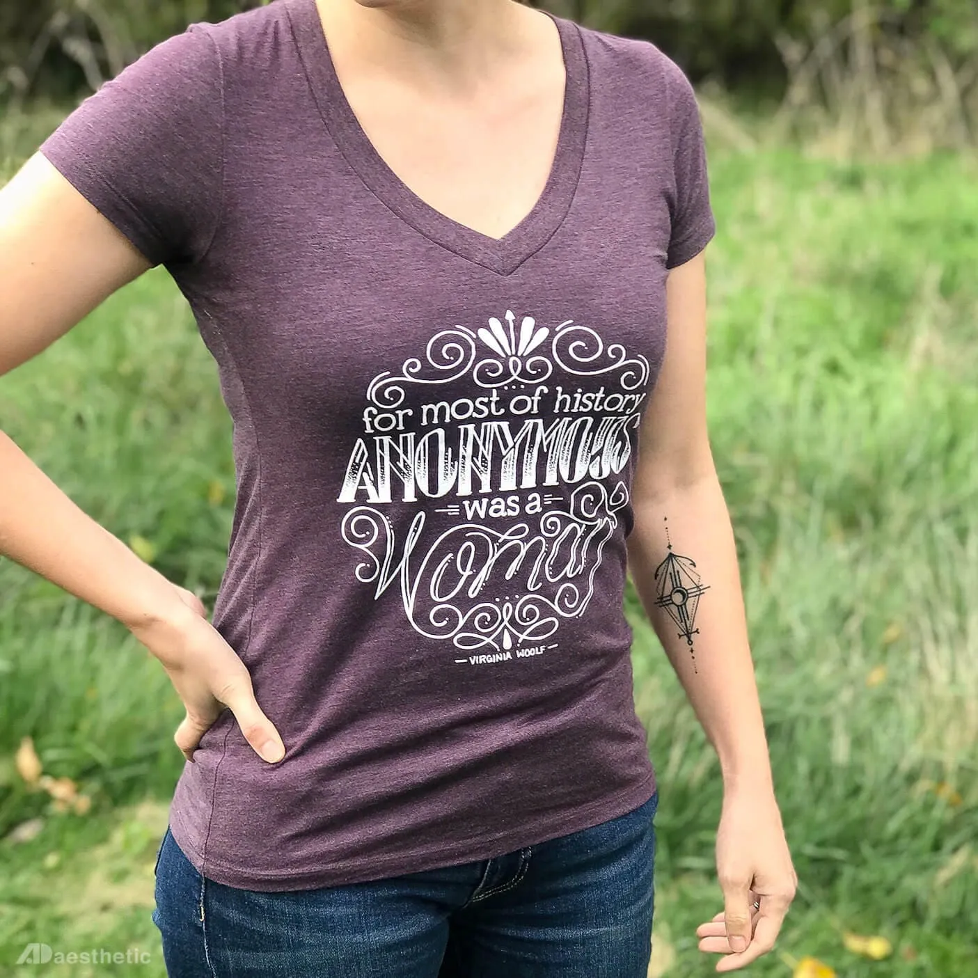 Anonymous was a Woman V-neck T-shirt