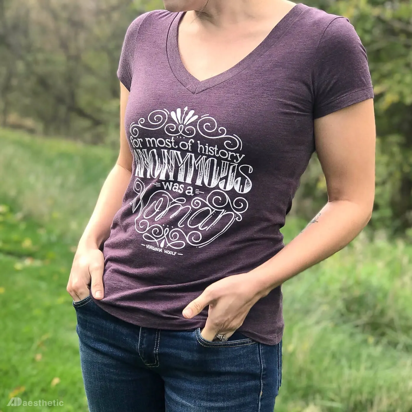 Anonymous was a Woman V-neck T-shirt