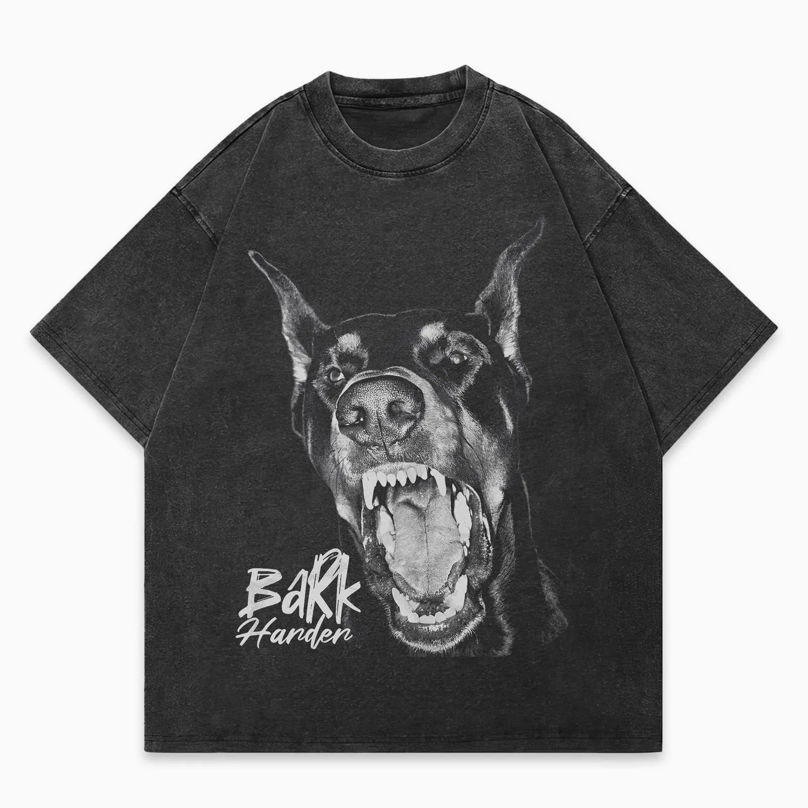 Bark Harder Doberman Washed Graphic T-Shirt