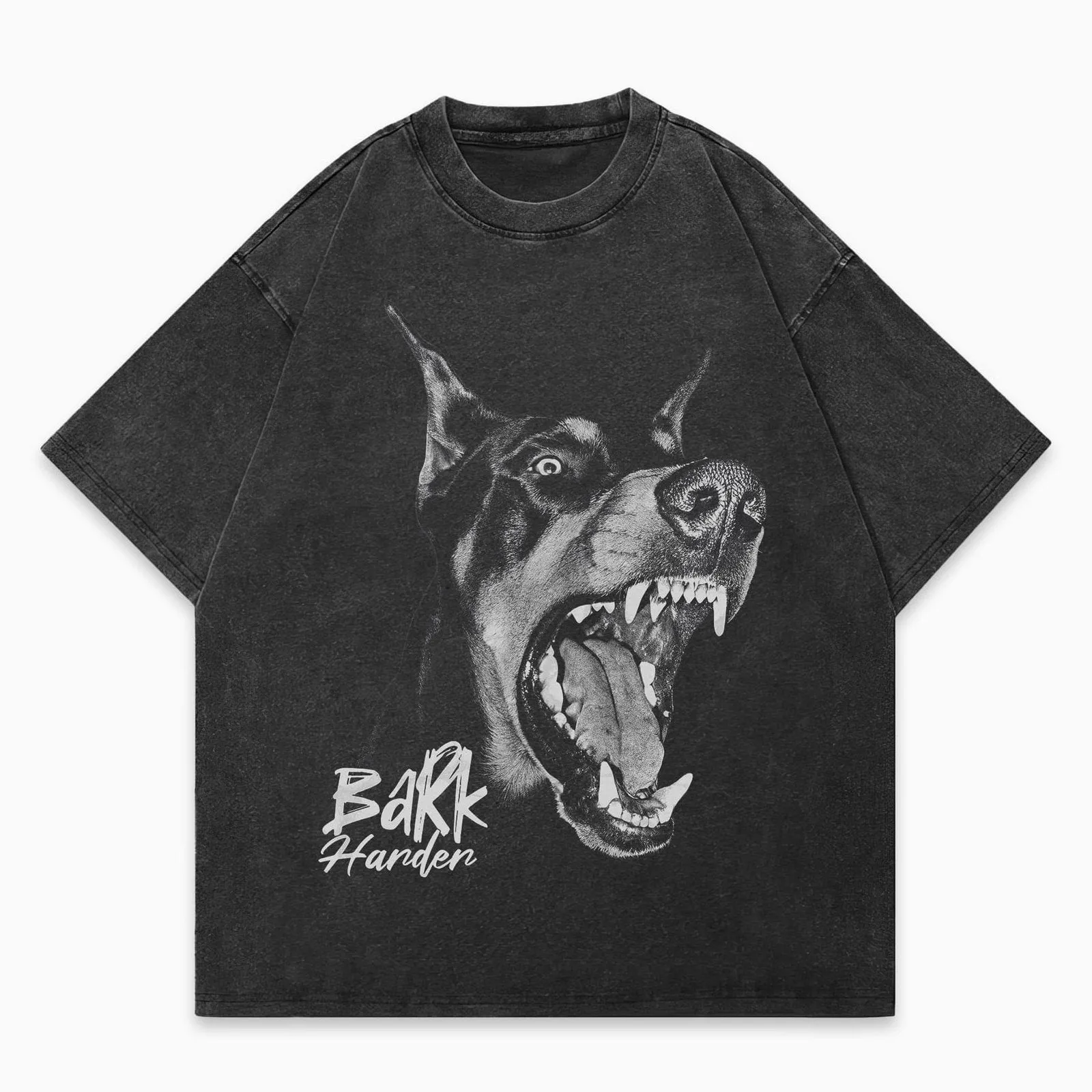 Bark Harder Doberman Washed Graphic T-Shirt