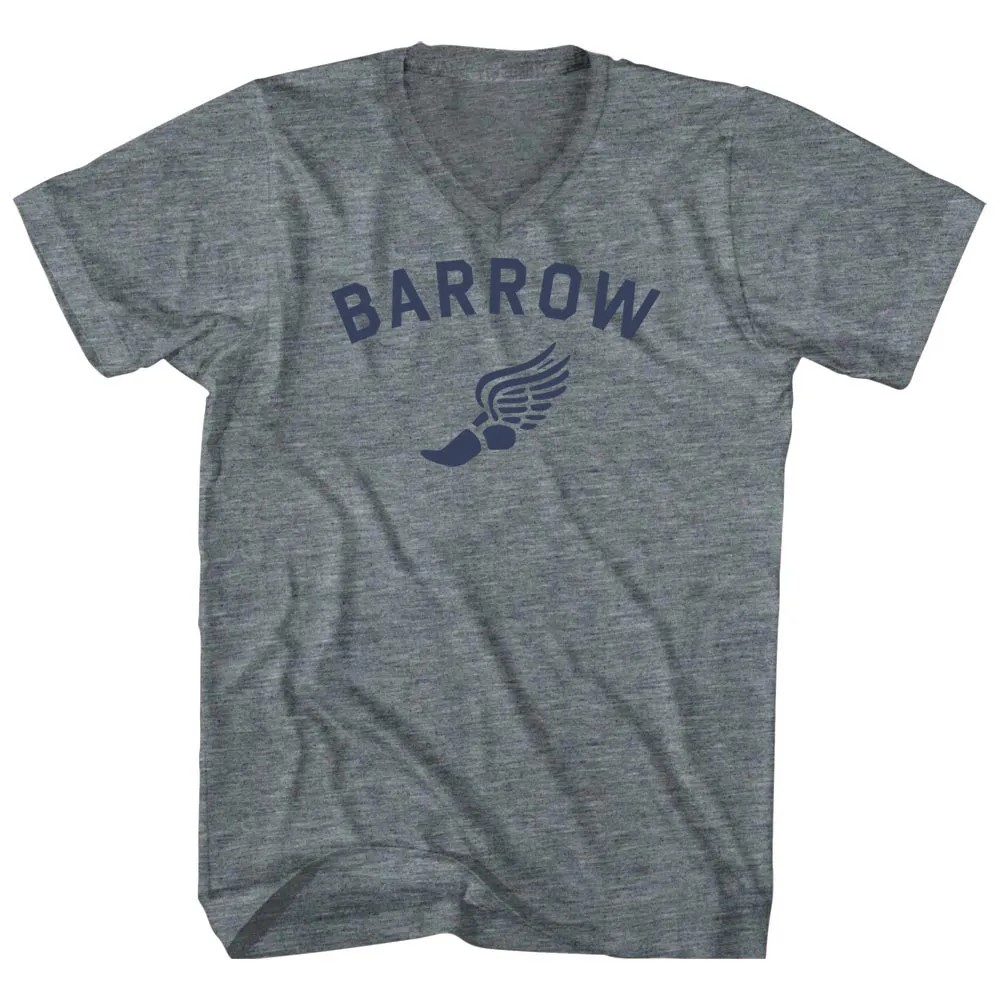 Barrow Running Track Winged Foot Adult Tri-Blend V-neck T-shirt