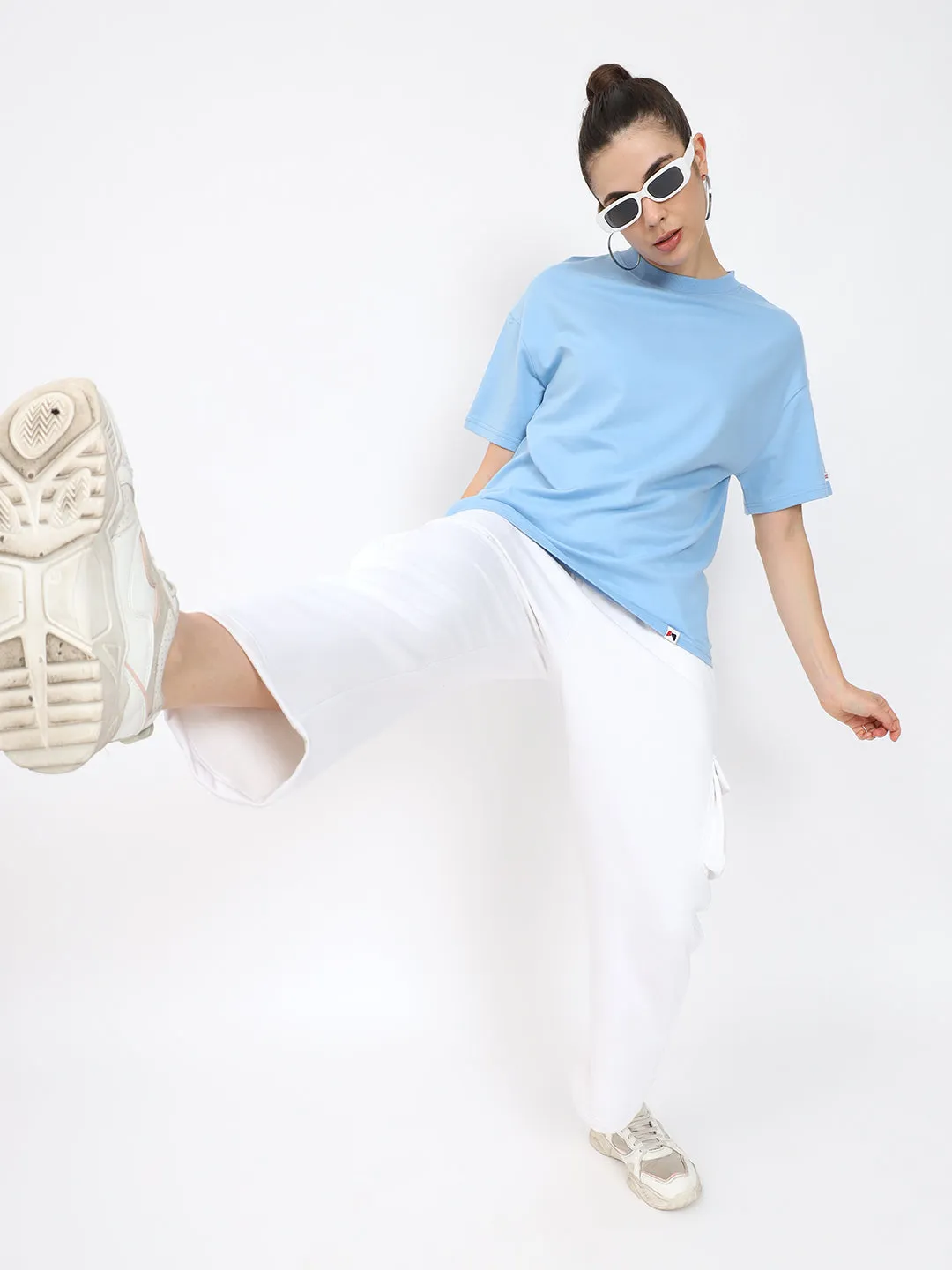 Basic OverSize Drop Shoulder T-shirt - Blue