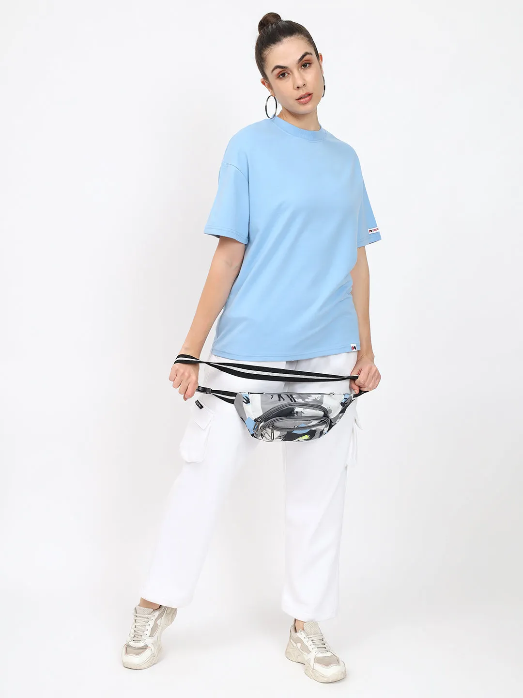 Basic OverSize Drop Shoulder T-shirt - Blue