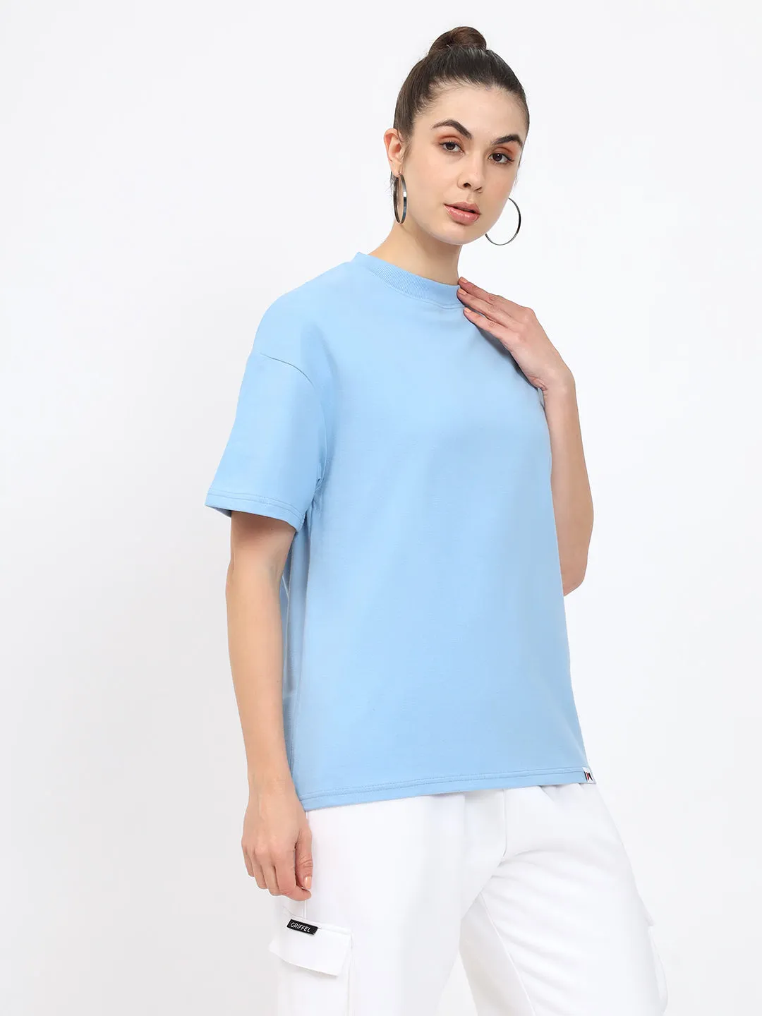 Basic OverSize Drop Shoulder T-shirt - Blue