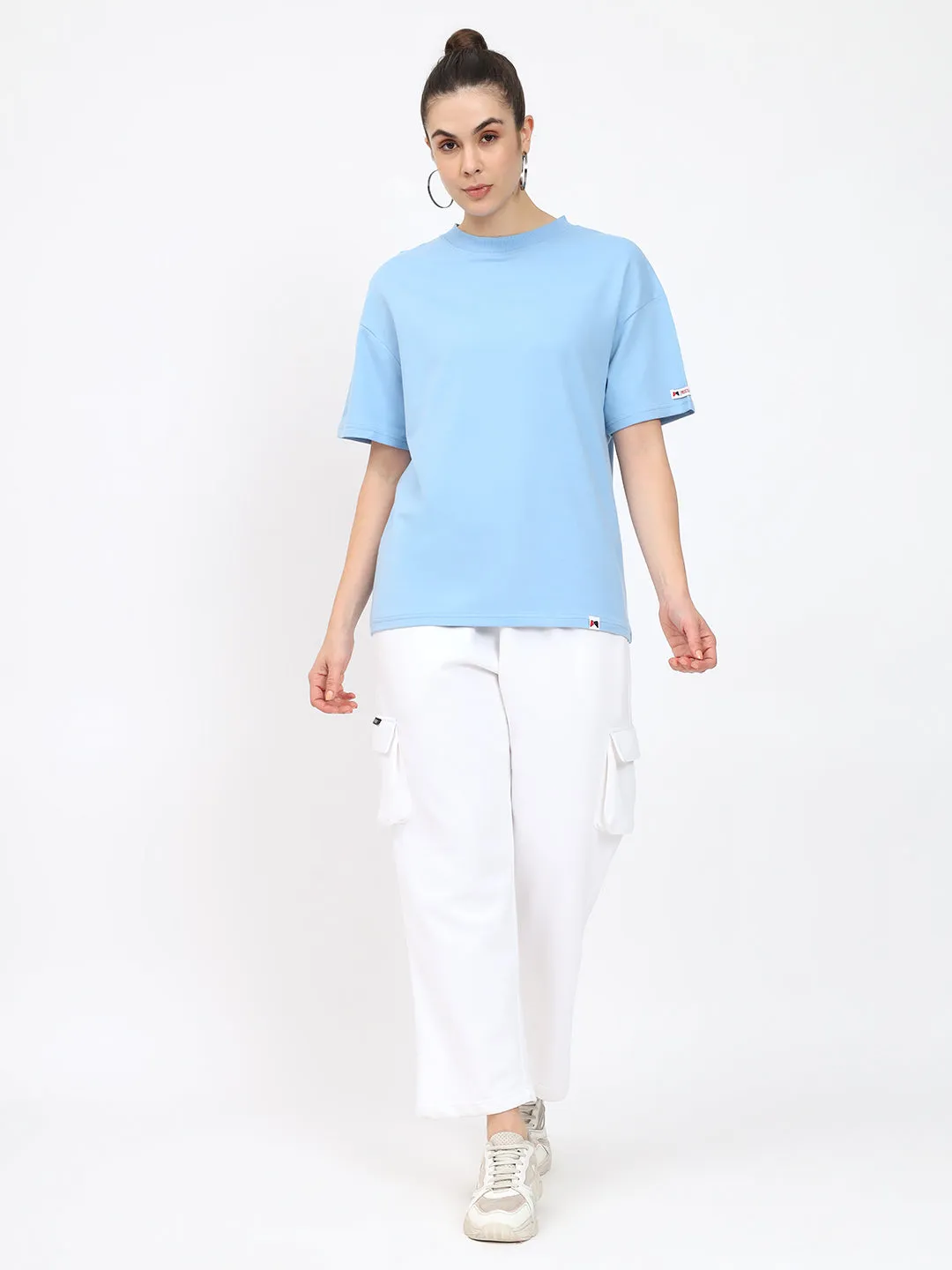 Basic OverSize Drop Shoulder T-shirt - Blue