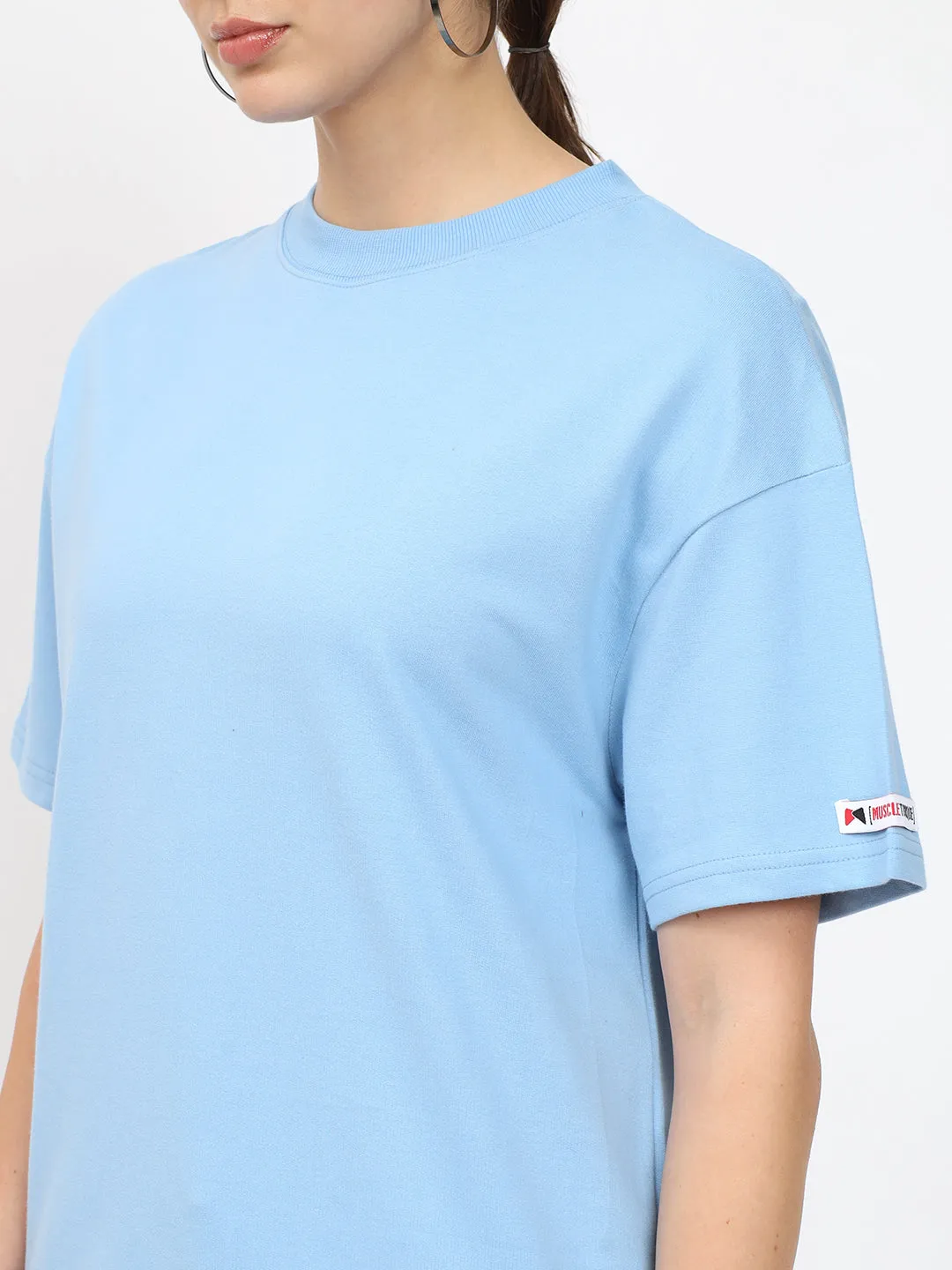 Basic OverSize Drop Shoulder T-shirt - Blue
