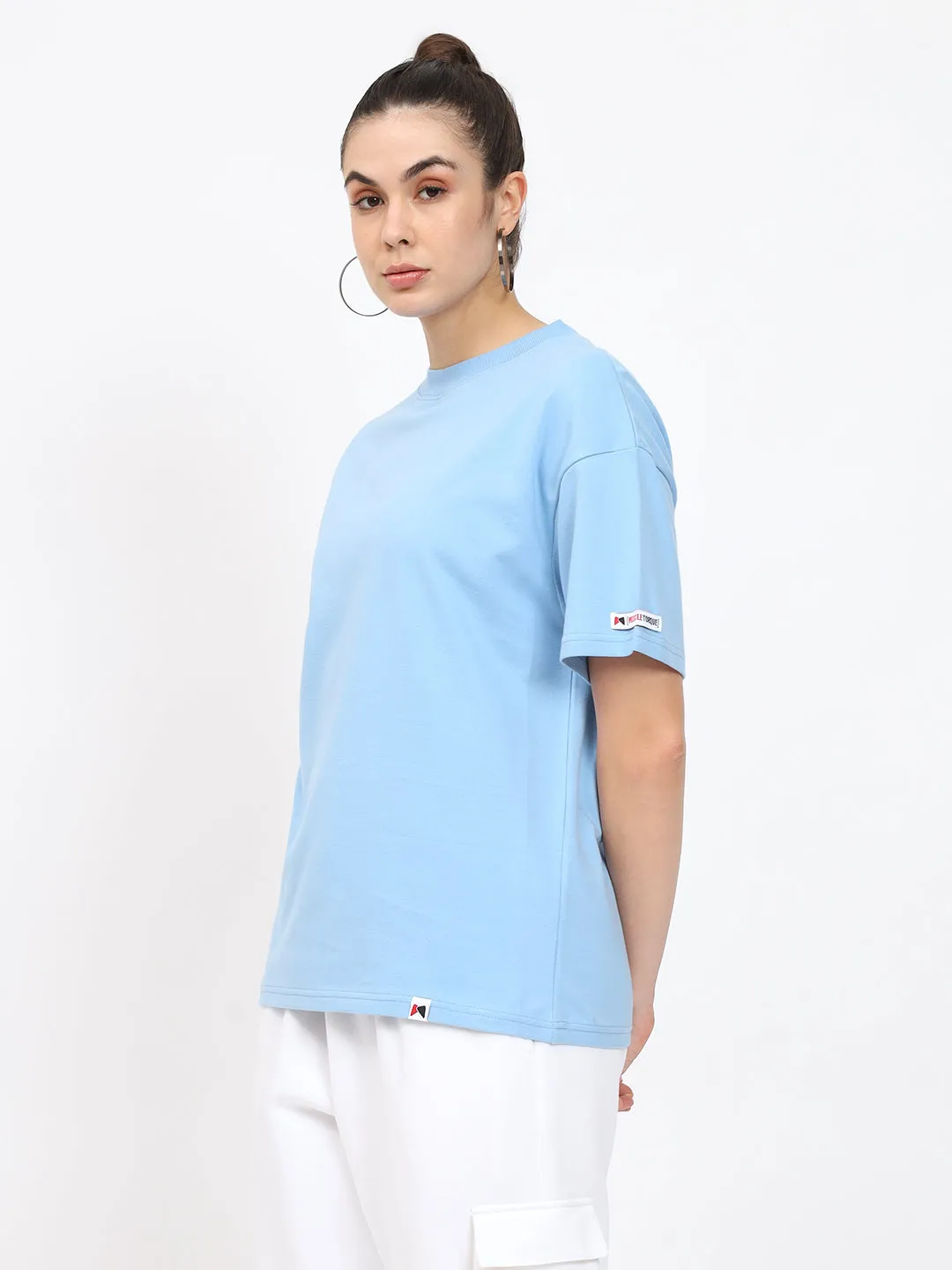 Basic OverSize Drop Shoulder T-shirt - Blue