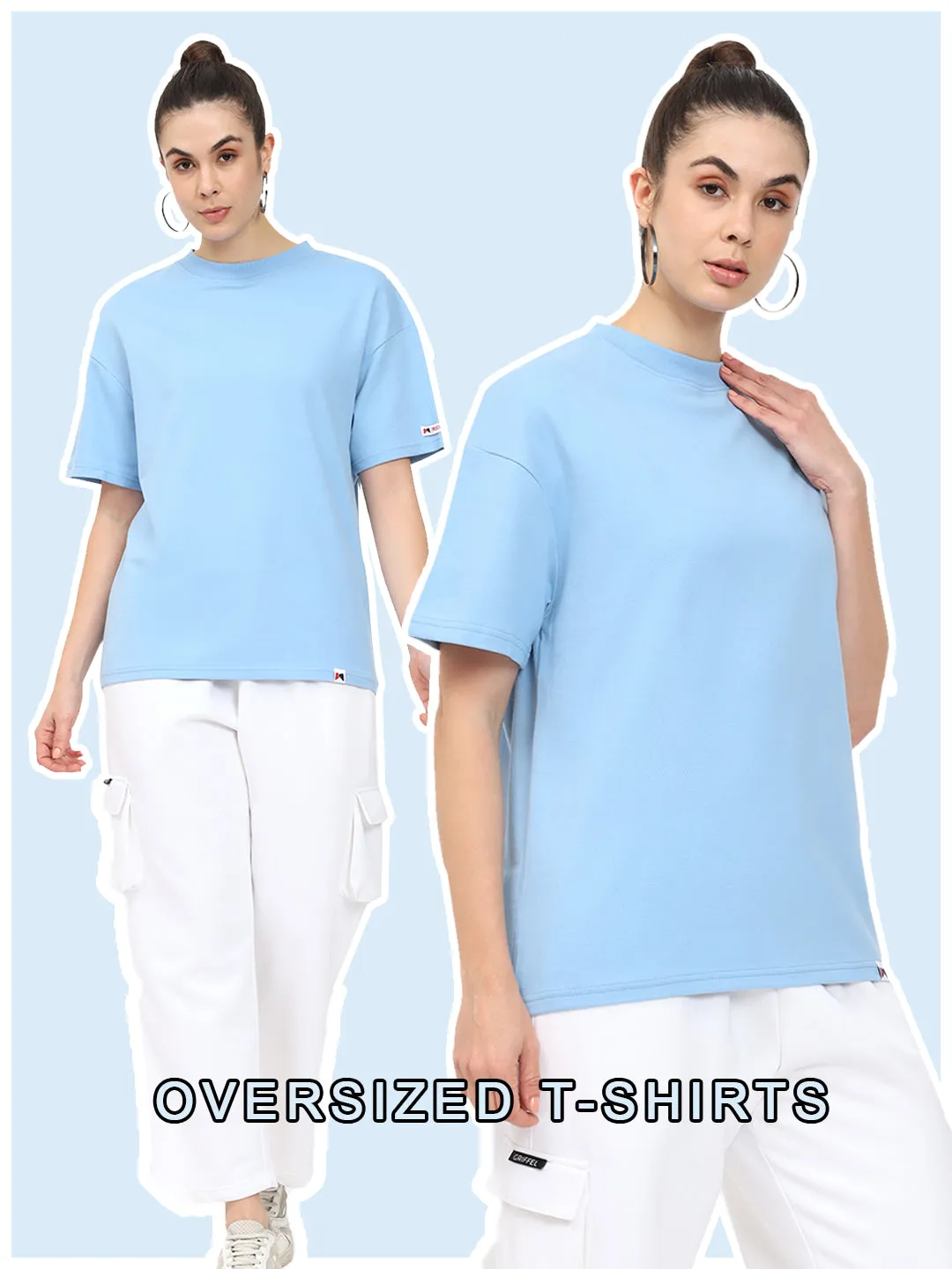Basic OverSize Drop Shoulder T-shirt - Blue
