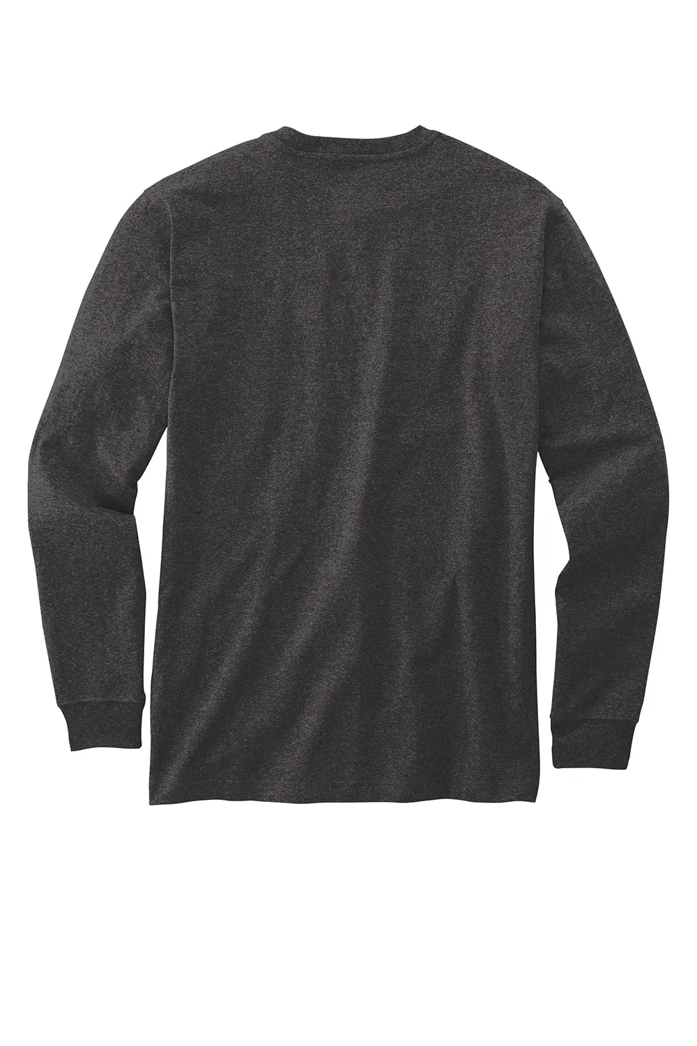 Carhartt Mens Long Sleeve Henley T-Shirt w/ Pocket - Heather Carbon Grey
