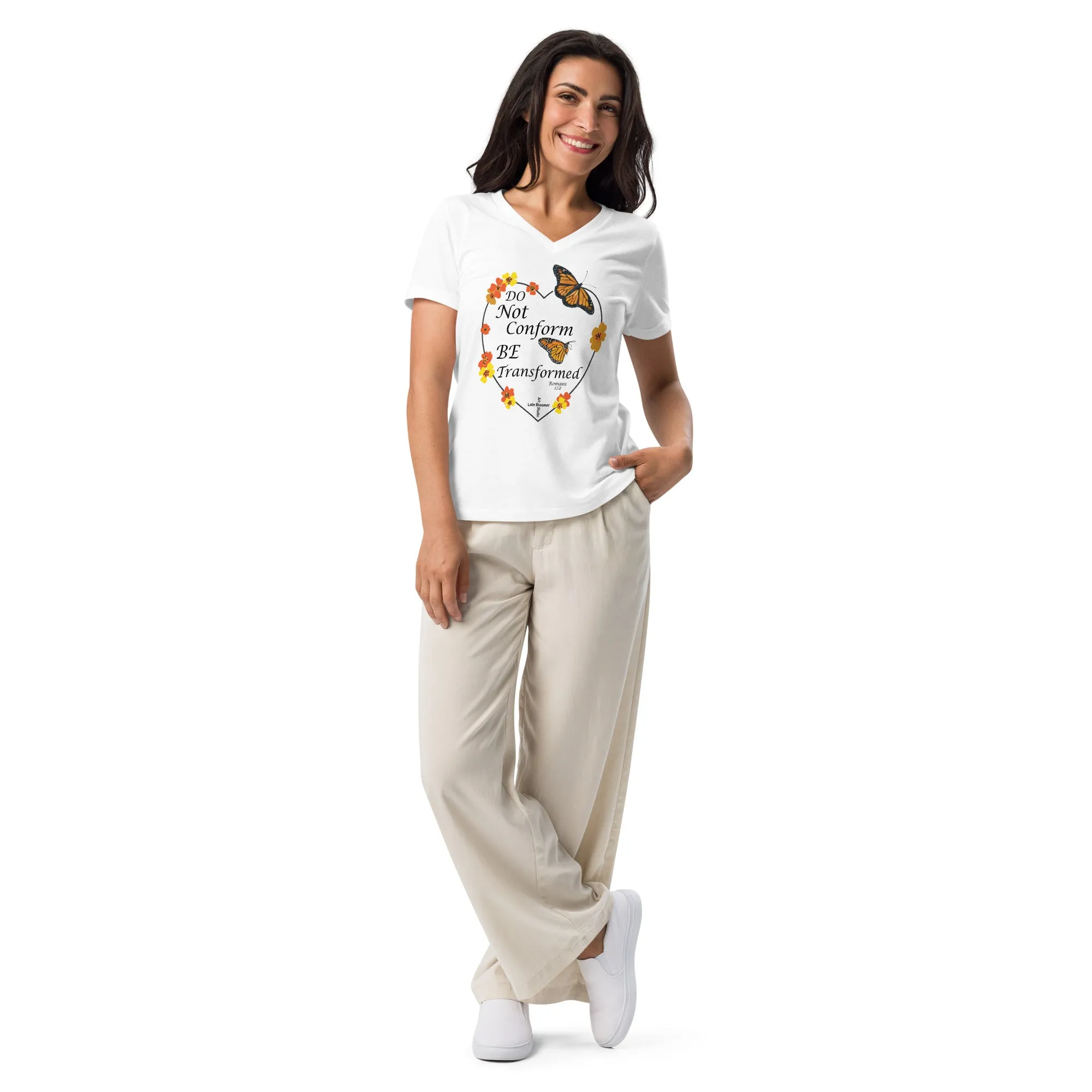 Do Not Conform/Be Transformed- Women’s relaxed V-neck t-shirt