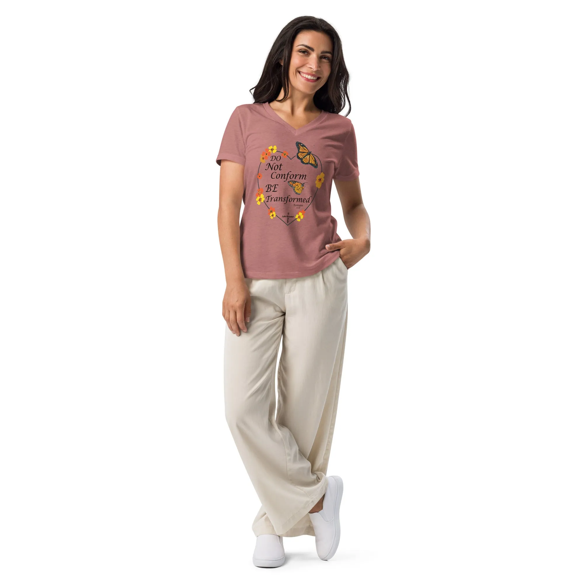Do Not Conform/Be Transformed- Women’s relaxed V-neck t-shirt