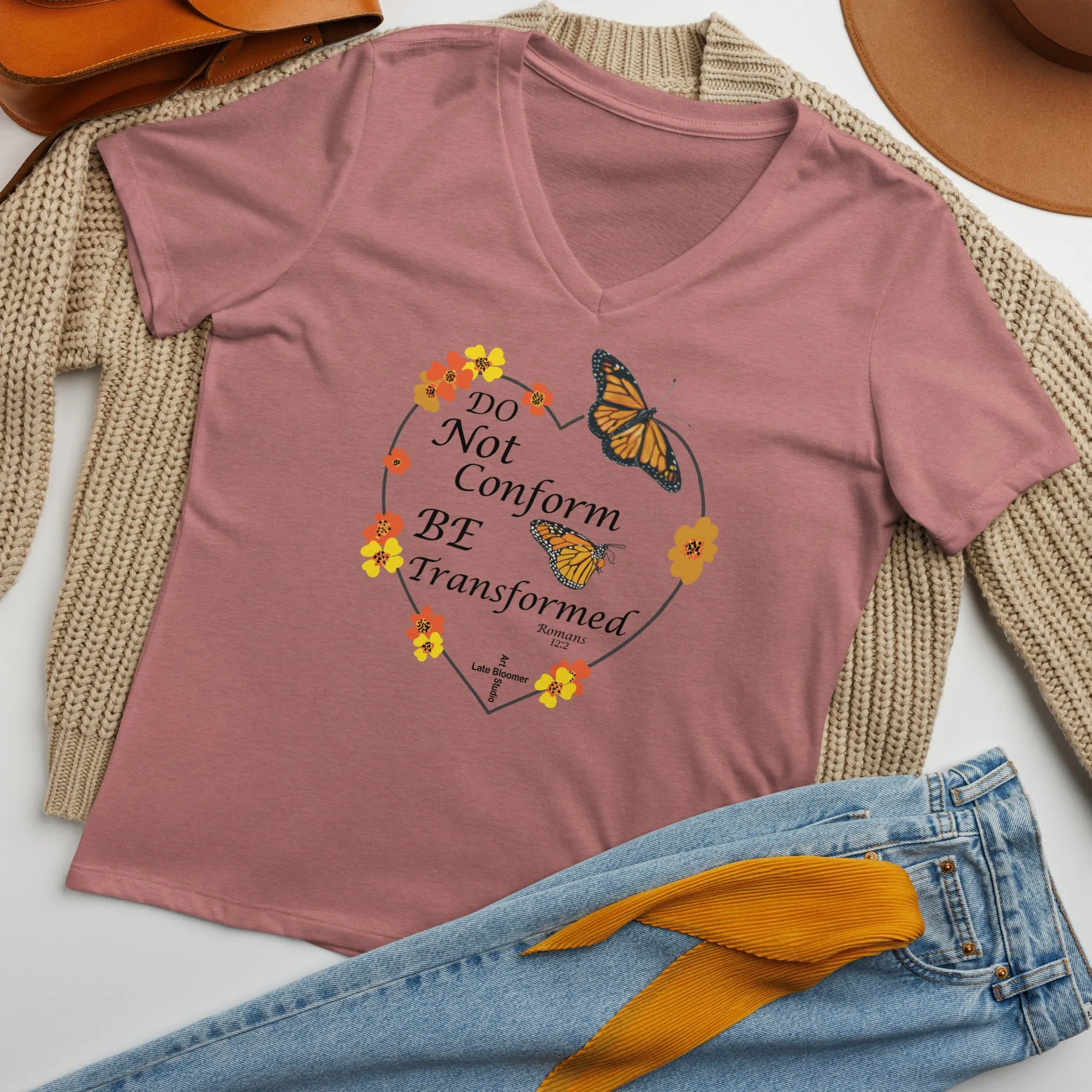 Do Not Conform/Be Transformed- Women’s relaxed V-neck t-shirt