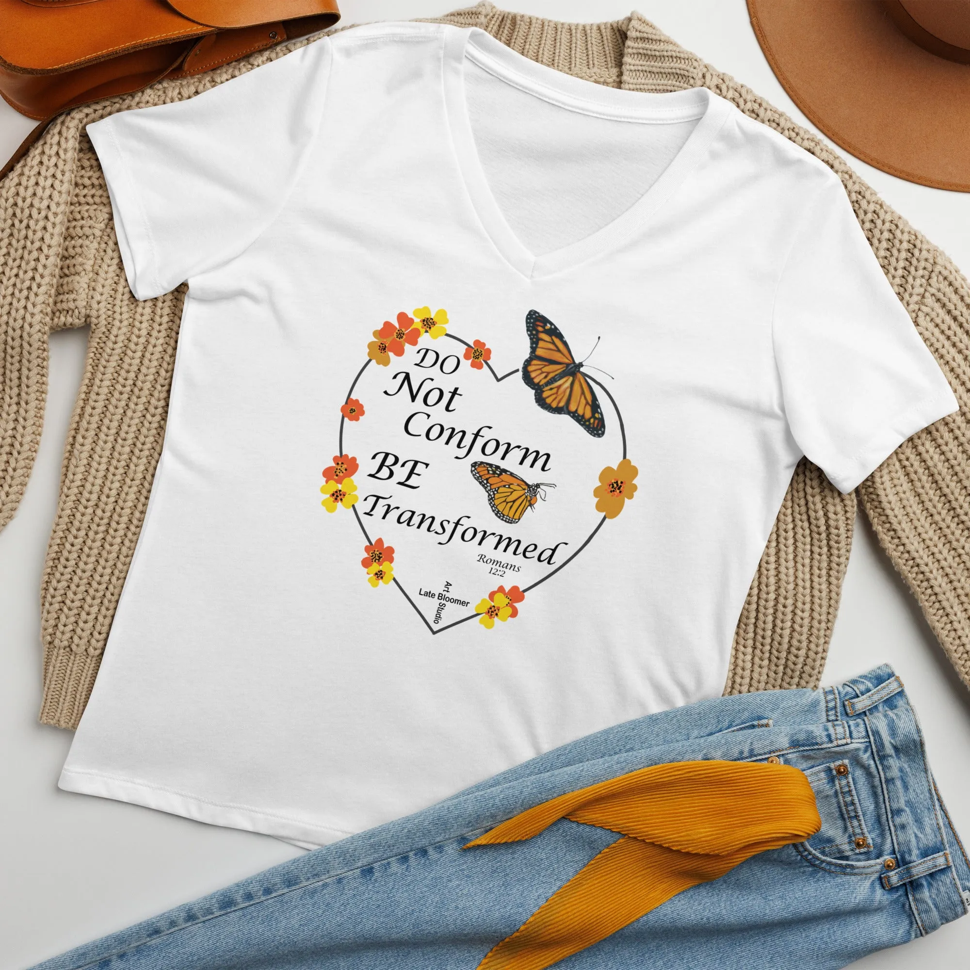 Do Not Conform/Be Transformed- Women’s relaxed V-neck t-shirt