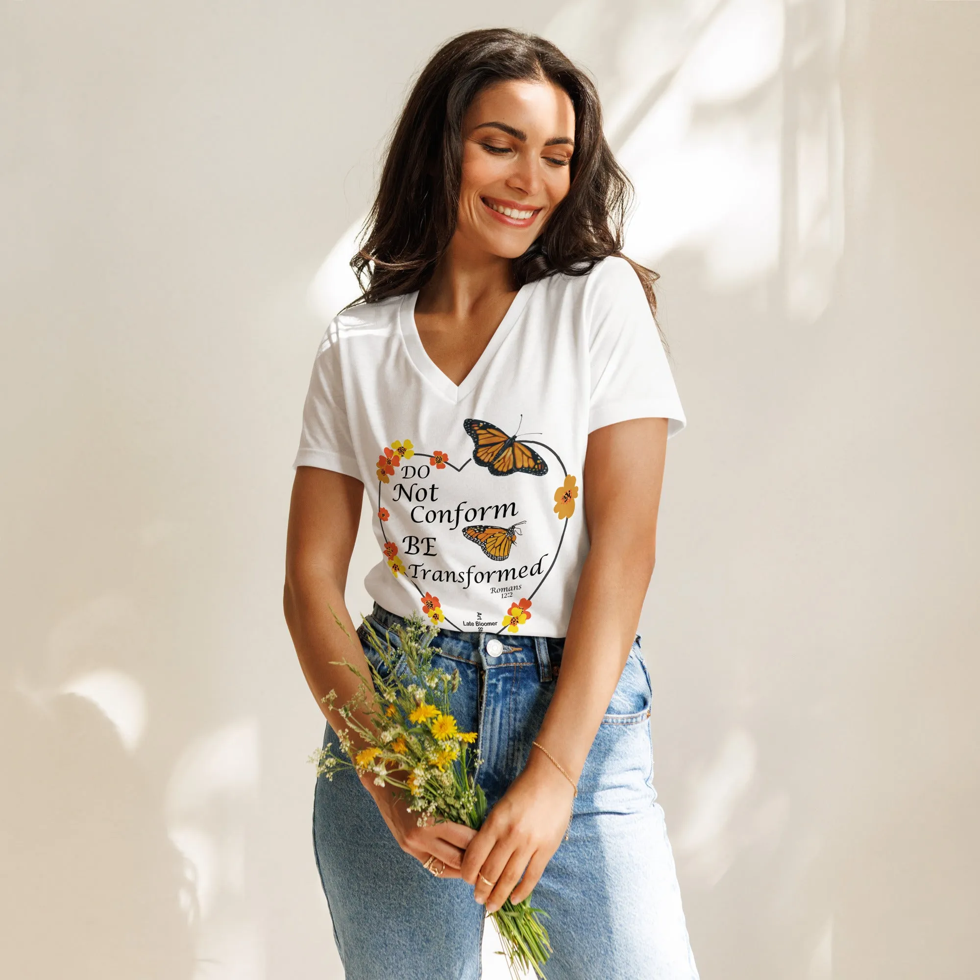 Do Not Conform/Be Transformed- Women’s relaxed V-neck t-shirt