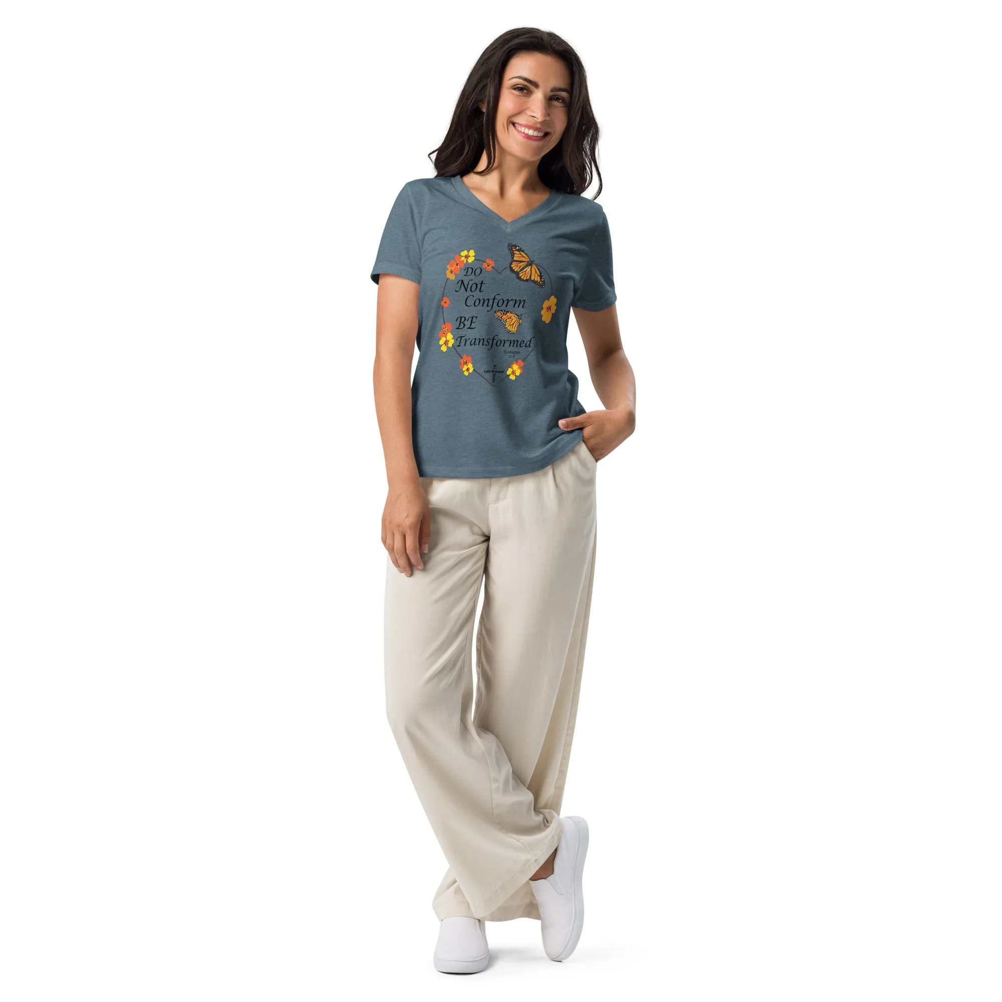 Do Not Conform/Be Transformed- Women’s relaxed V-neck t-shirt