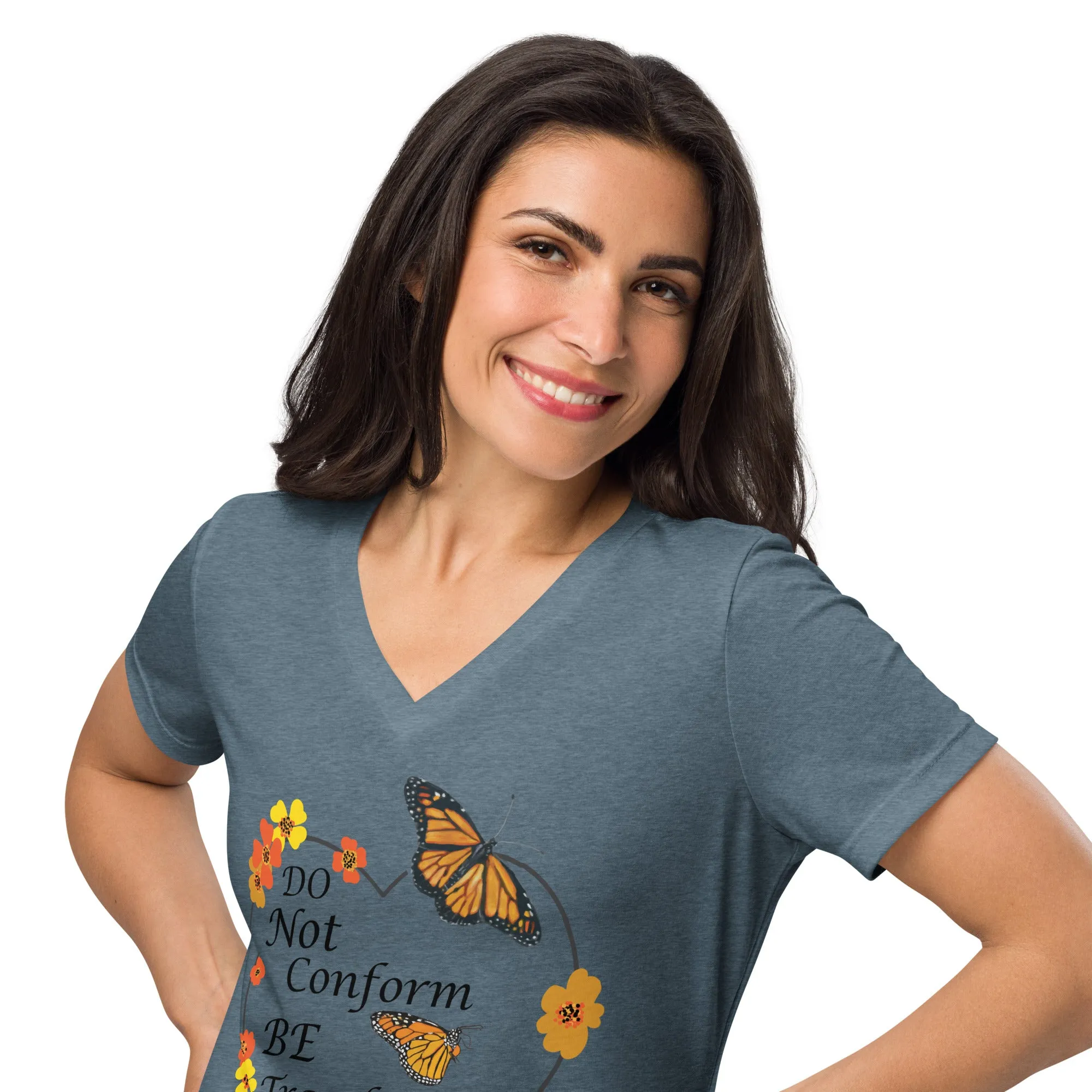 Do Not Conform/Be Transformed- Women’s relaxed V-neck t-shirt