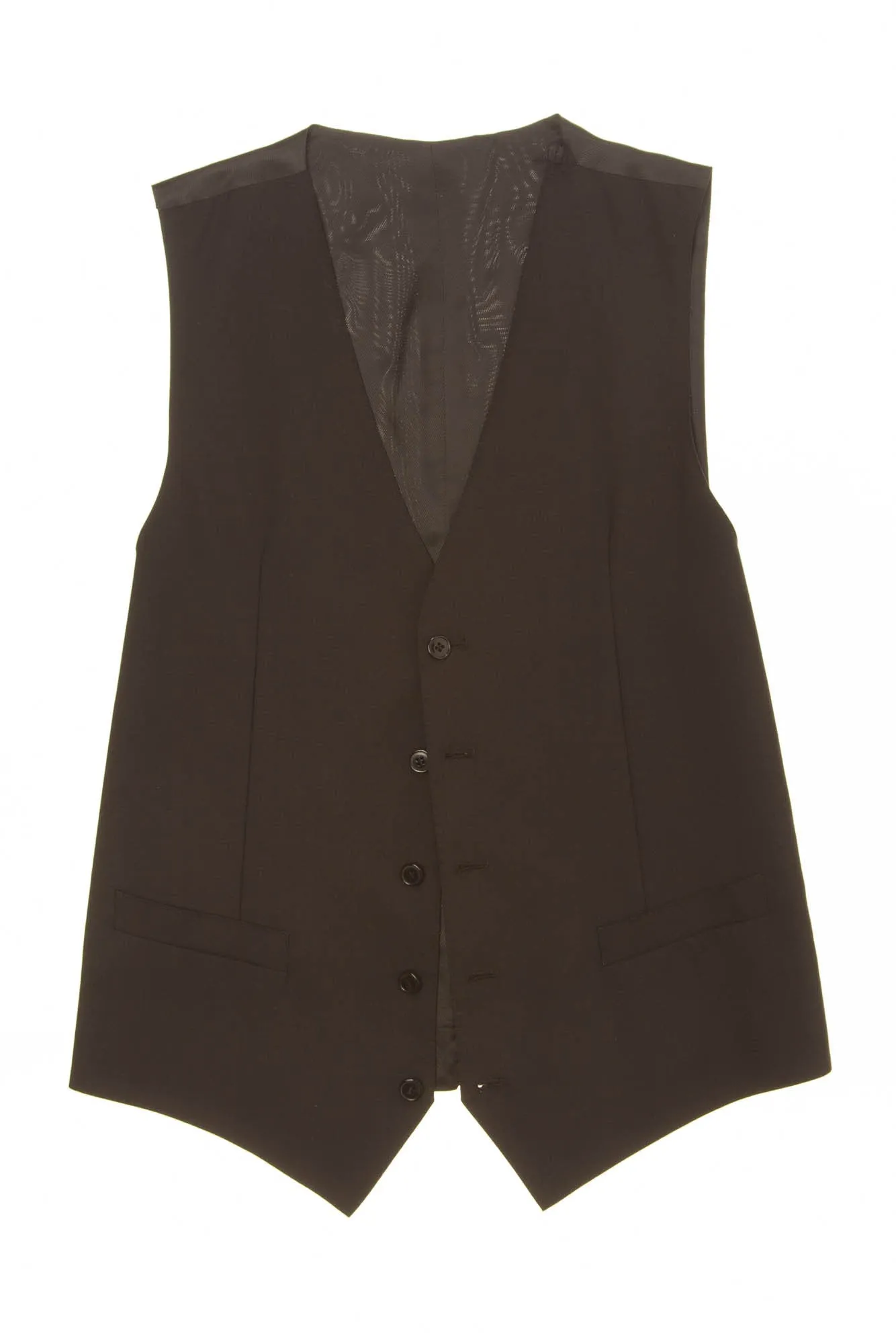 Dolce & Gabbana - Black Wool Button Up Vest - IT 48
