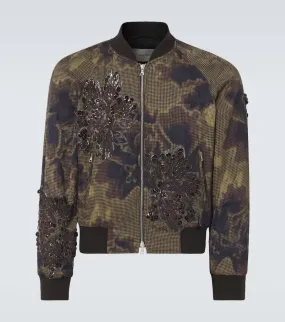 Dries Van Noten Sequined floral-appliqu√É¬© bomber jacket