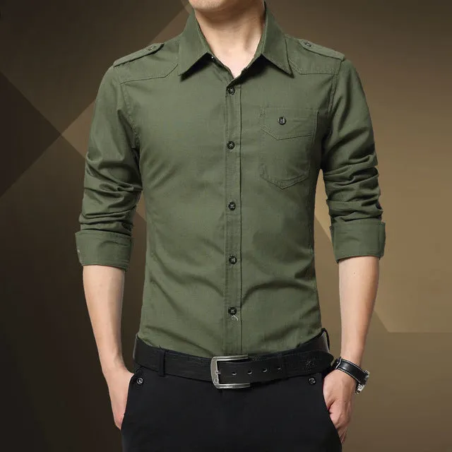 Epaulet Shirt Military Style