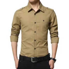 Epaulet Shirt Military Style