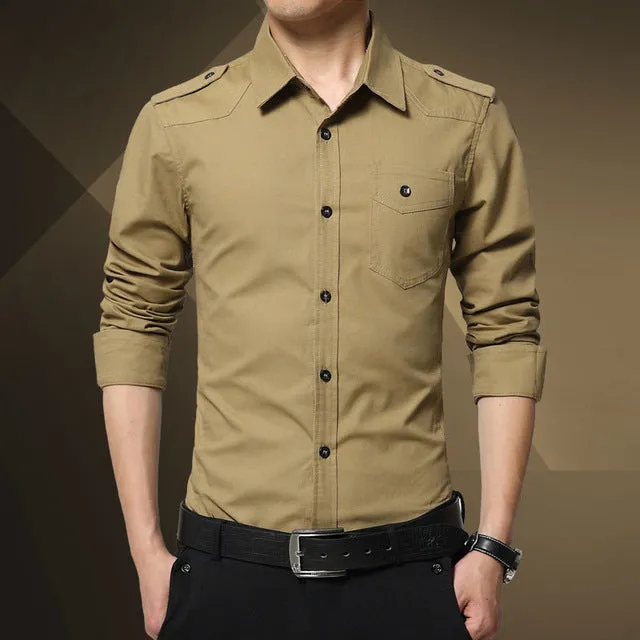 Epaulet Shirt Military Style