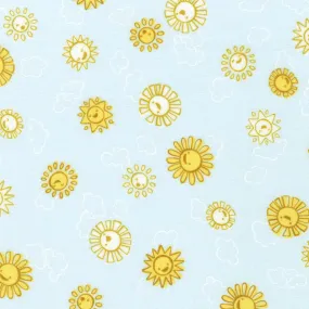 Flannel: Suns-  Glacier $10.99/yard