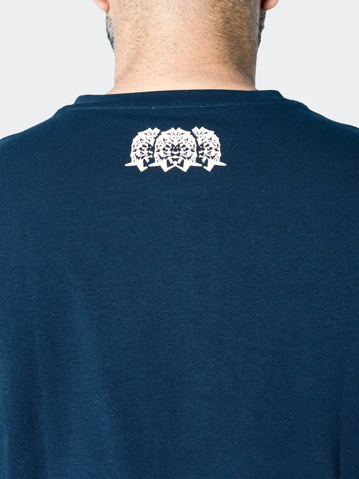 Maceoo Stretch Short-Sleeve Tshirts | Henley Core Blue