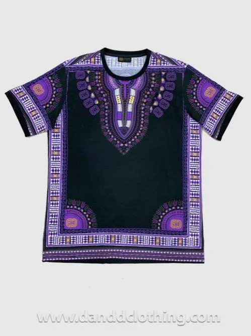 Men T-Shirt D&D Dashiki Violet
