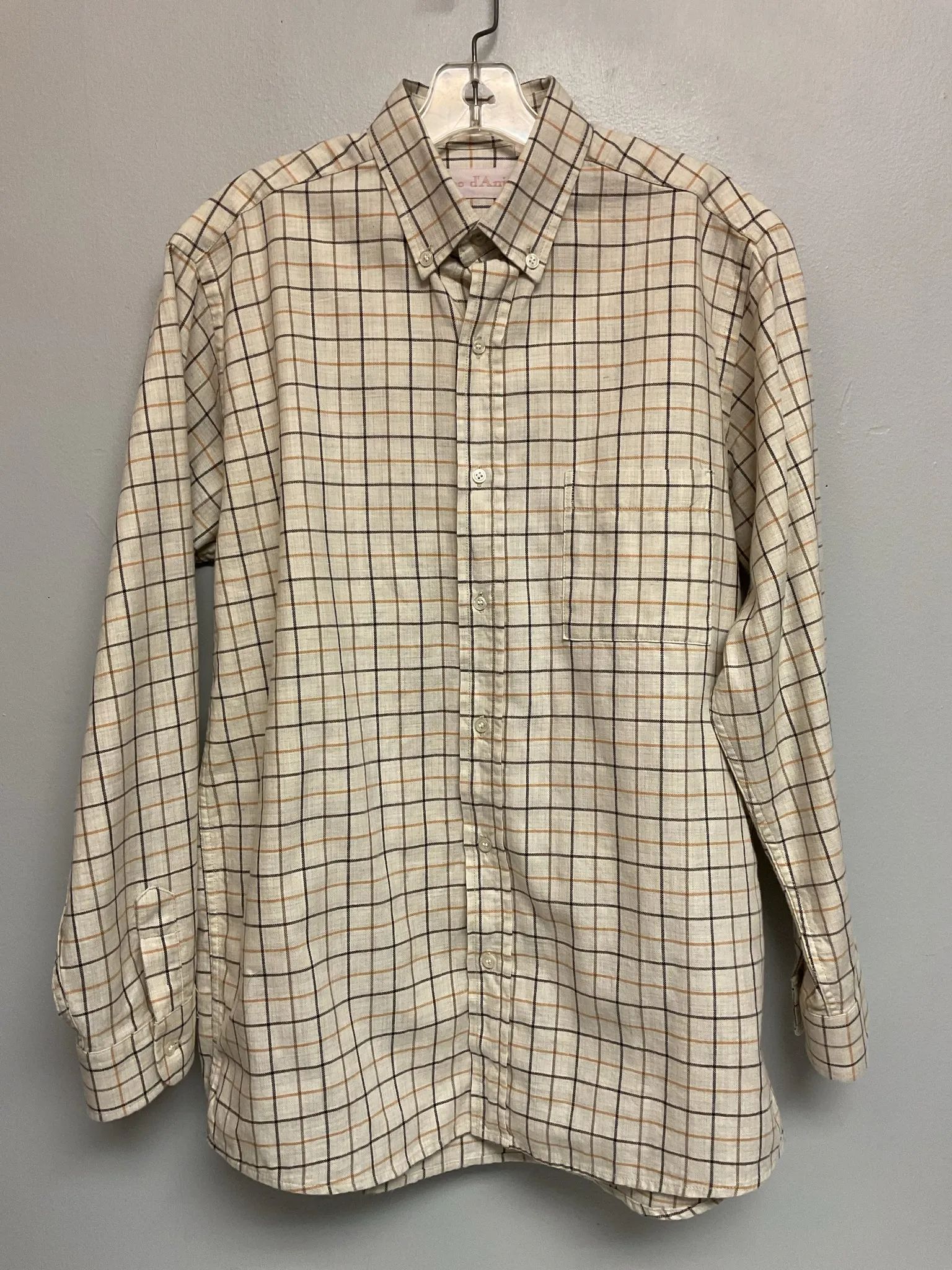 Papo d' Anjo Size 12 Cream Plaid Flannel Big Boys Shirts & Polos
