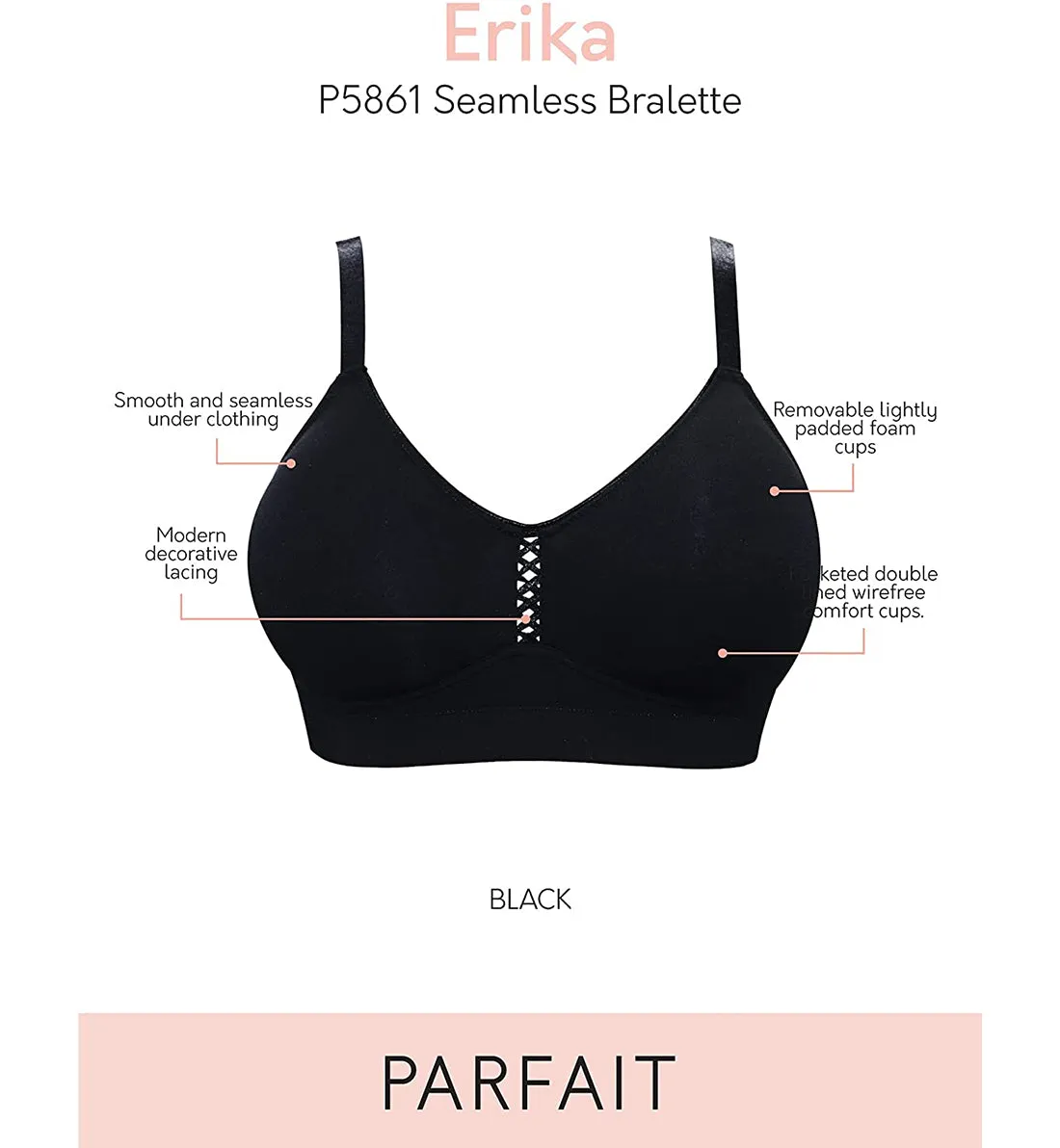 Parfait Erika Seamless Bralette (P5861) - Black
