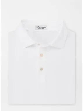 Peter Millar Solid Performance Jersey Polo in White [Sean Self Collar]