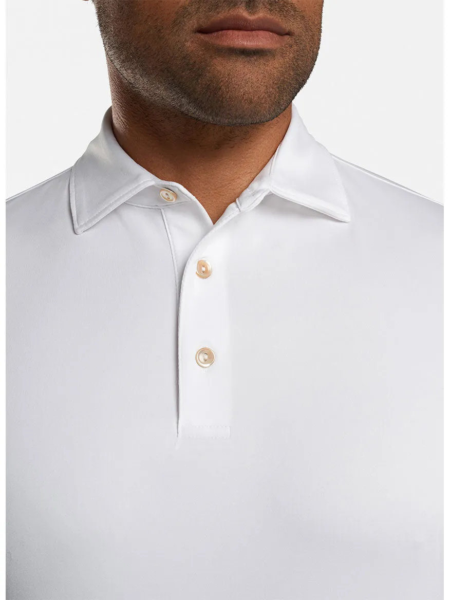 Peter Millar Solid Performance Jersey Polo in White [Sean Self Collar]
