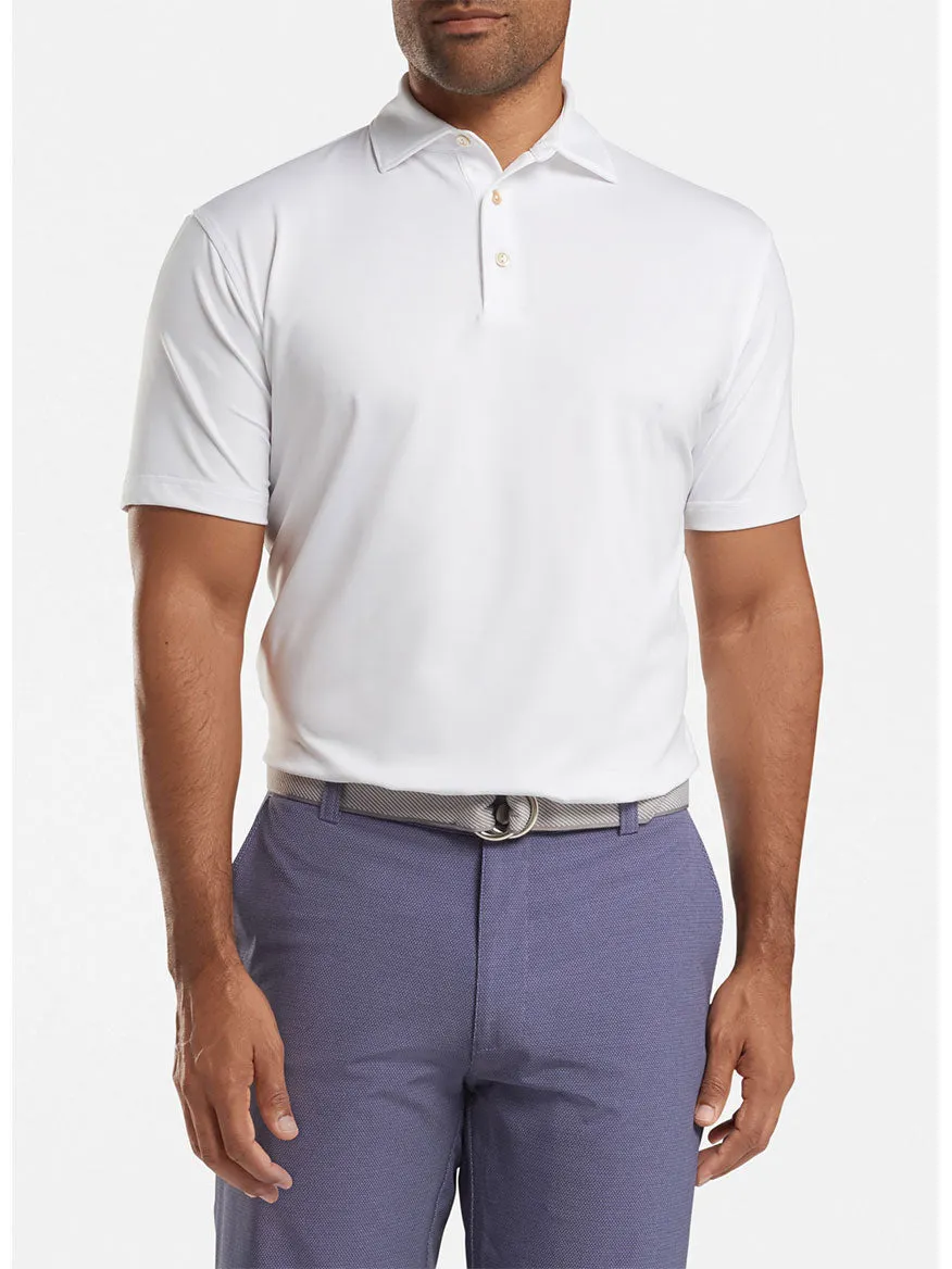 Peter Millar Solid Performance Jersey Polo in White [Sean Self Collar]