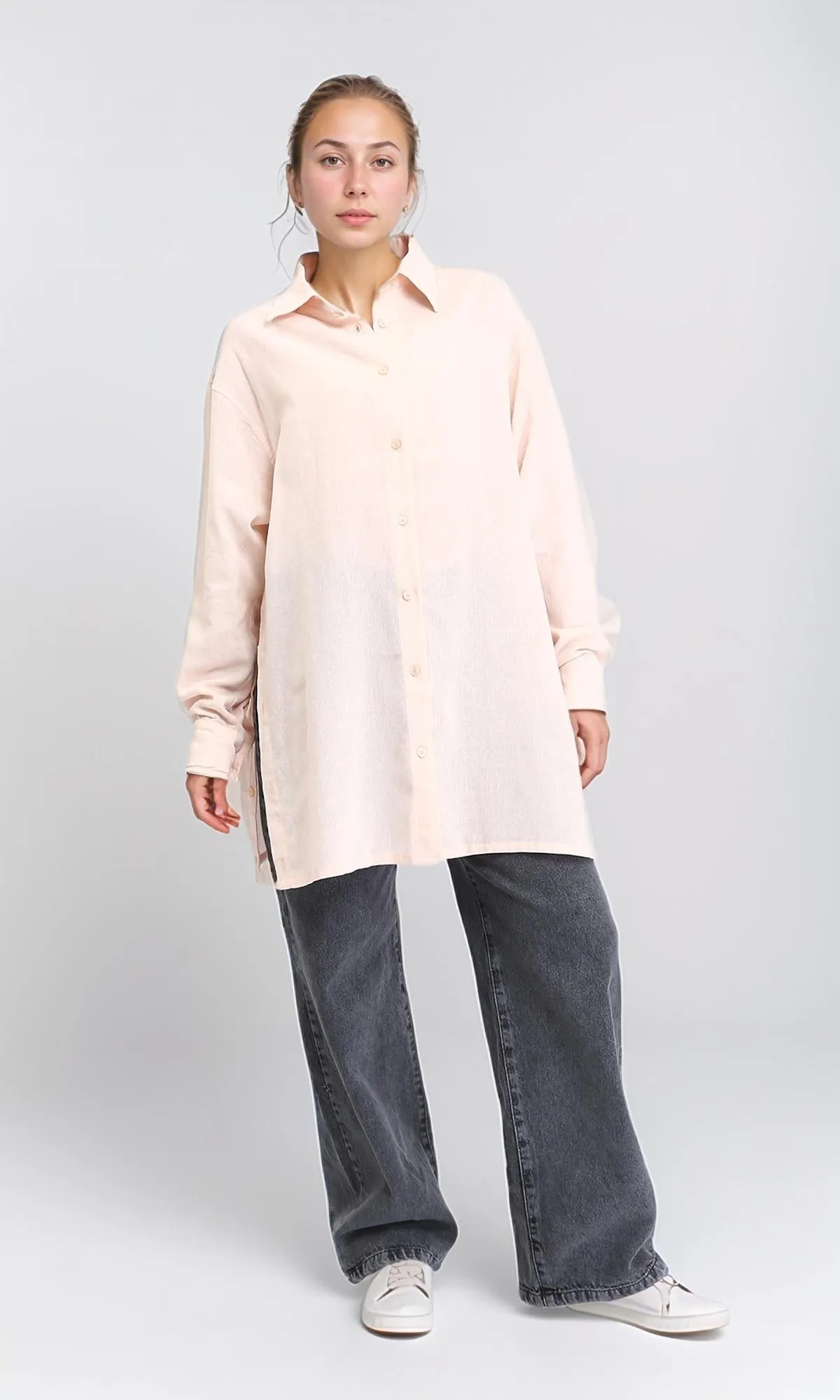 R206364 - Casual Long Sleeves Regular Fit Shirt - Nude