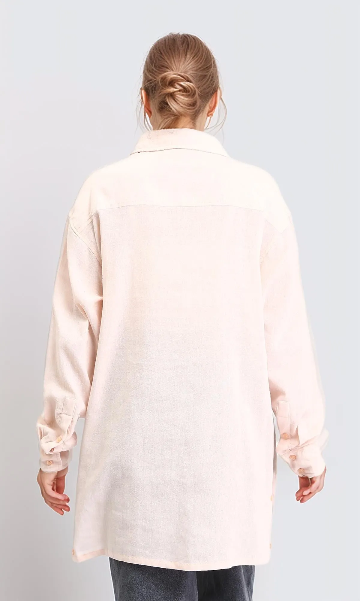 R206364 - Casual Long Sleeves Regular Fit Shirt - Nude