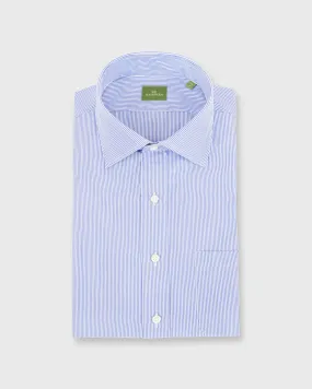 Spread Collar Dress Shirt in Blue Small Bengal Stripe Poplin