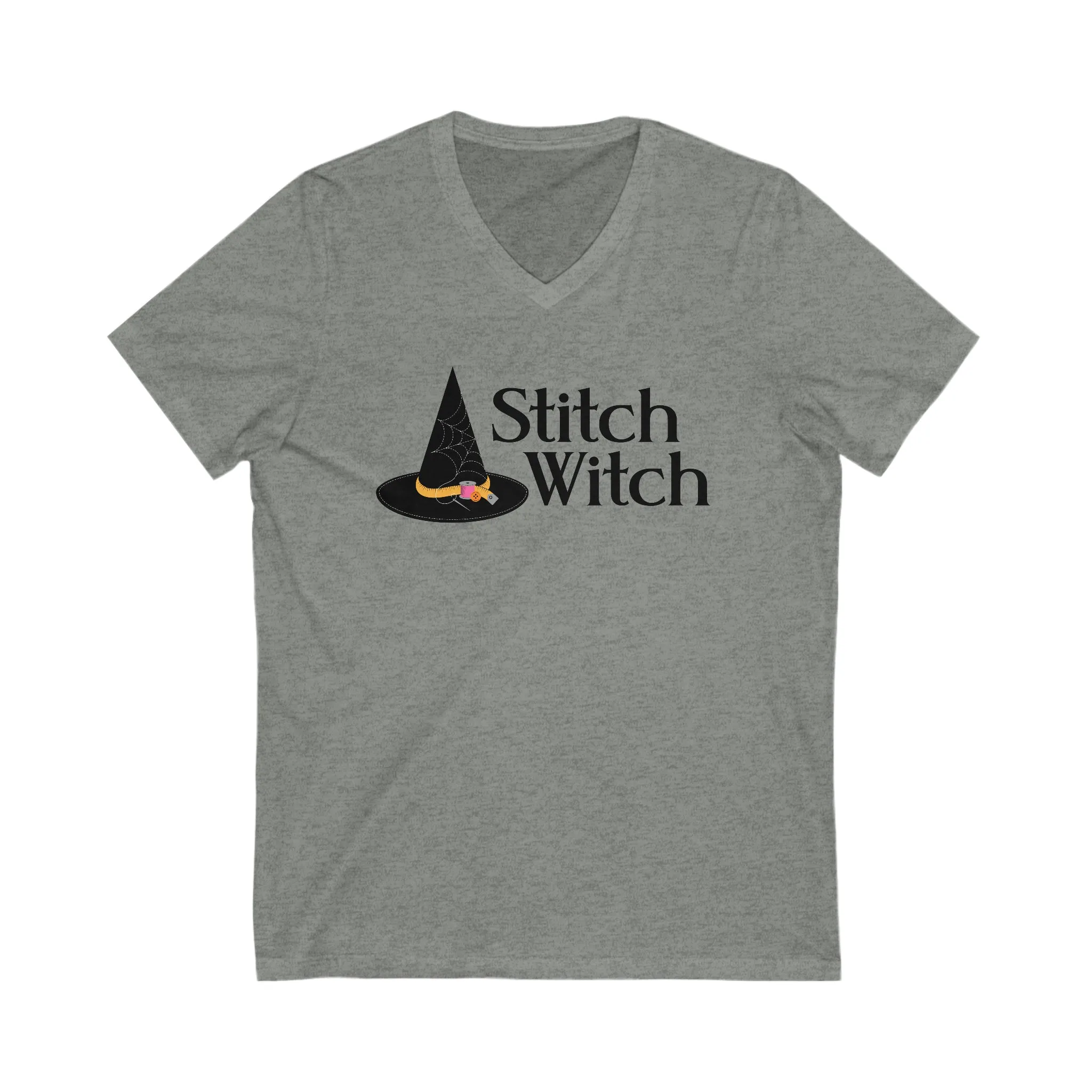 Stitch Witch Unisex Jersey Short Sleeve V-Neck Tee