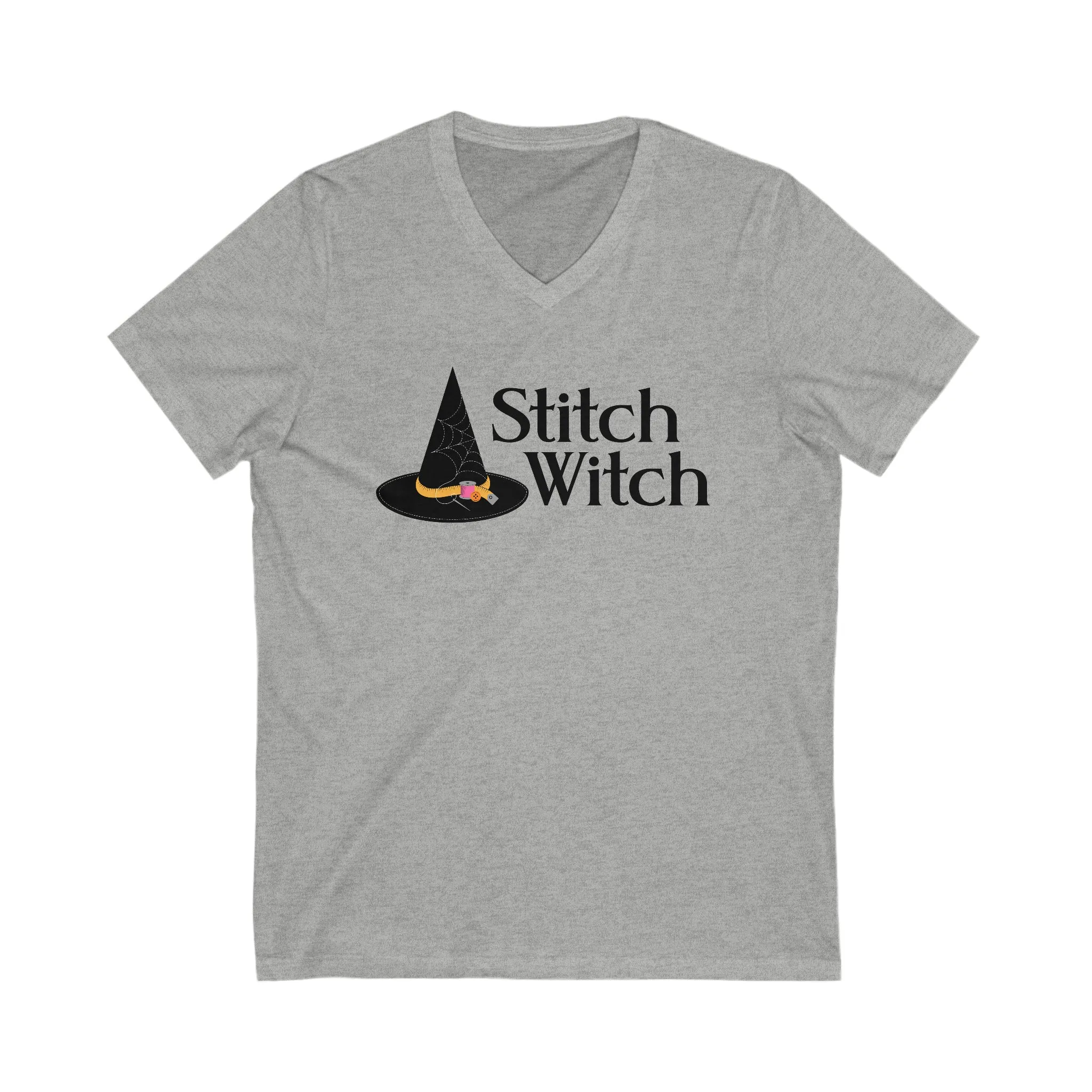 Stitch Witch Unisex Jersey Short Sleeve V-Neck Tee