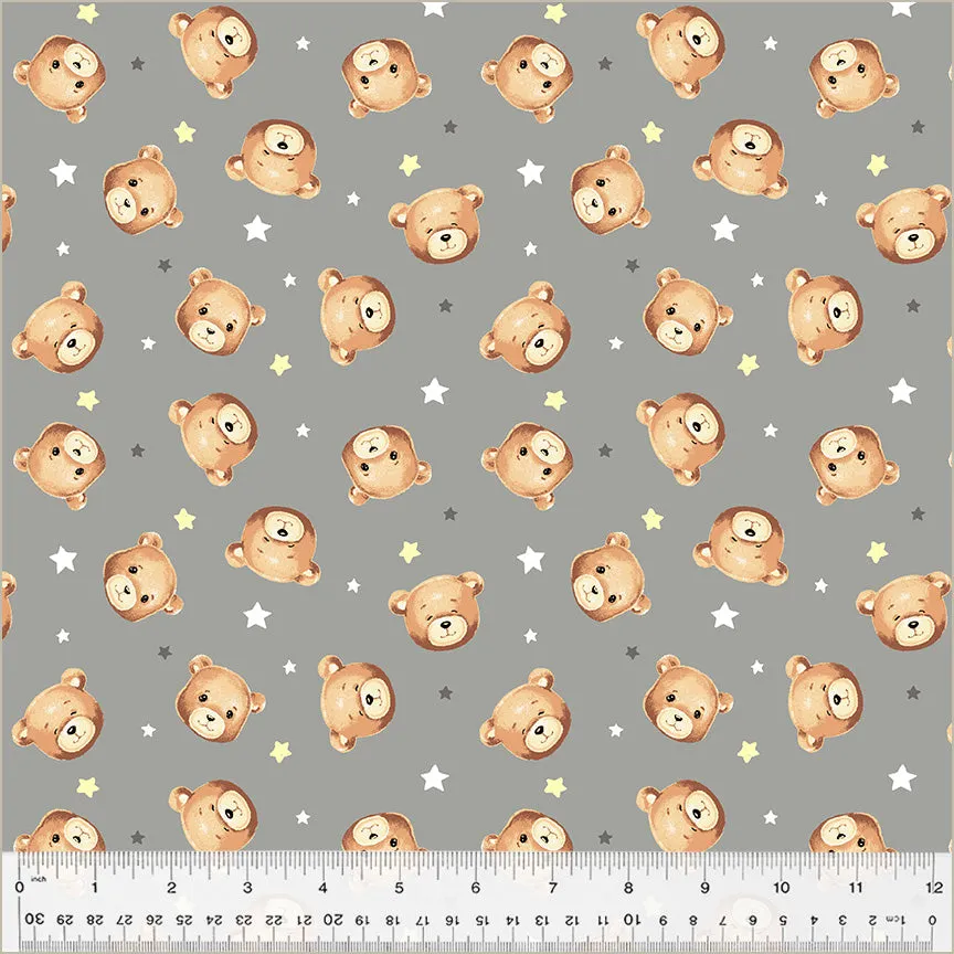 Sweet Dreams Flannel Baby Bear Gray