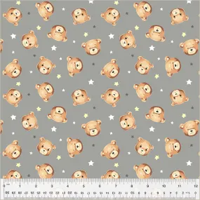 Sweet Dreams Flannel Baby Bear Gray