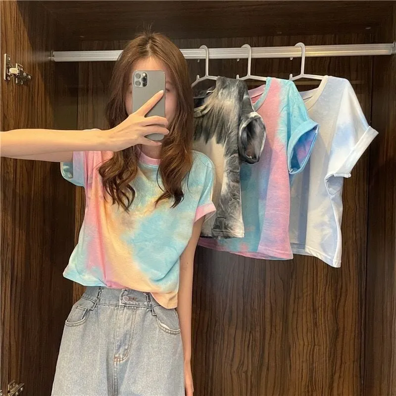 Sweet Tie Dye Loose T-shirts