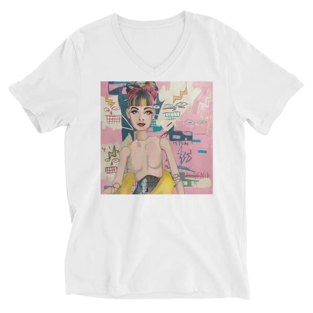 Unisex Short Sleeve V-Neck T-Shirt - Galina