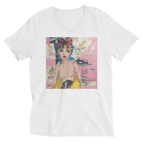 Unisex Short Sleeve V-Neck T-Shirt - Galina