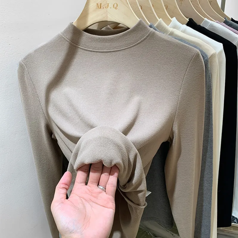 Women's Long Sleeve Solid Color T-Shirts XL 495821
